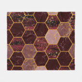 Marmorhexagon nahtlose Textur mit Gold Fleecedecke (Vorderseite (Horizontal))