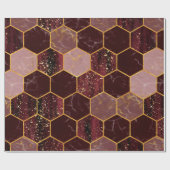 Marmorhexagon nahtlose Textur mit Gold Geschenkpapier (Flach)