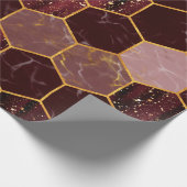Marmorhexagon nahtlose Textur mit Gold Geschenkpapier (Ecke)
