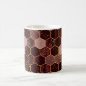 Marmorhexagon nahtlose Textur mit Gold Kaffeetasse (Mittel)
