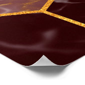 Marmorhexagon nahtlose Textur mit Gold Poster (Ecke)