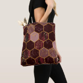 Marmorhexagon nahtlose Textur mit Gold Tasche (Von Nahem)