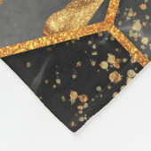 Marmorhexagon nahtlose Textur mit goldenen Blätter Fleecedecke (Ecke)