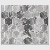 Marmorhexagon nahtlose Textur mit Goldmuster Geschenkpapier (Flach)