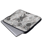 Marmorhexagon nahtlose Textur mit Goldmuster Laptopschutzhülle (Vorne Knopf)