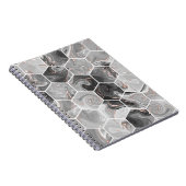 Marmorhexagon nahtlose Textur mit Goldmuster Notizblock (Rechte Seite)