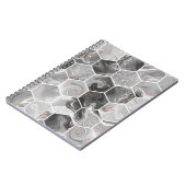 Marmorhexagon nahtlose Textur mit Goldmuster Notizblock (Linke Seite)