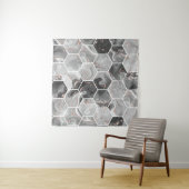 Marmorhexagon nahtlose Textur mit Goldmuster Wandteppich (Beispiel (Horizontal))