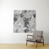 Marmorhexagon nahtlose Textur mit Goldmuster Wandteppich (Beispiel)