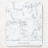 Marmorhintergrund grau auf weißem personalisiertem mousepad (Vorne)