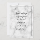 Marmorhochzeit aufgeschoben Stornierung Einladung (Rückseite)