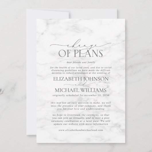 Marmorhochzeit Datum der Zurückstellung Save the D Save The Date (Vorderseite)