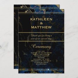 Marmorhochzeit in Navy Blue & (Imitate) Programm