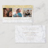 Marmorhochzeitfotografie Chic Gold Typografie Visitenkarte (Vorne/Hinten)