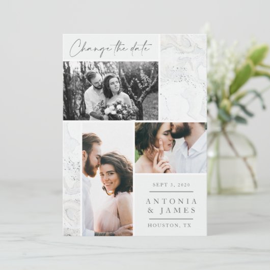 Marmorhochzeitwechsel Save The Date (Stehend Vorderseite)