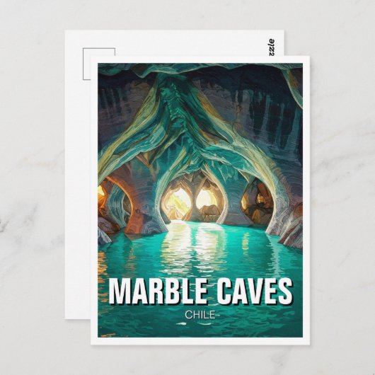 Marmorhöhlen Chile Postkarte (Vorne/Hinten)