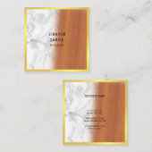 Marmorholz Schwarz Gold Elegante Luxus-Vorlage Quadratische Visitenkarte (Vorne/Hinten)