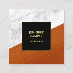 Marmorholz Schwarz Gold Template Eleganter Luxus Quadratische Visitenkarte