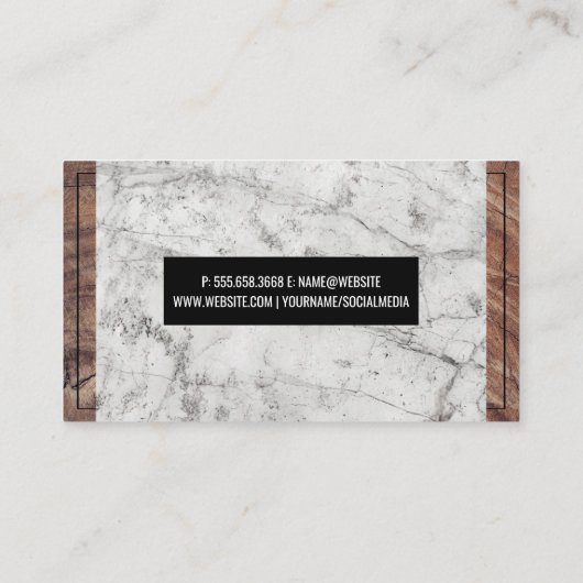 Marmorholzhintergrund Visitenkarte (Rückseite)