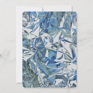 Marmorierte Blaue Hortensie und Muscari Metallisch Feiertagskarte