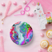 Marmorierte Farbluftigkeit Kunst Pappteller (Party)