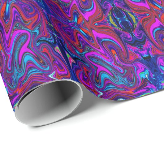 Marmorierte Magenta, Abstrakte Kunst in Blau und R Geschenkpapier (Rolleneckpunkt)