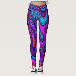 Marmorierte Magenta, Abstrakte Kunst in Blau und R Leggings