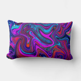 Marmorierte Magenta, Abstrakte Kunst in Blau und R Lendenkissen