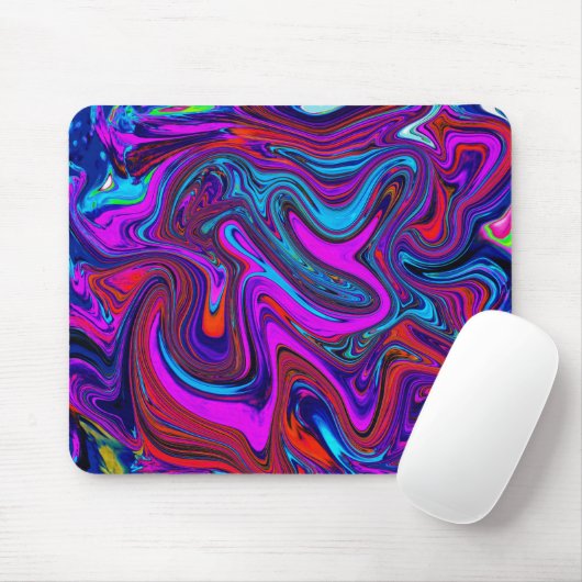 Marmorierte Magenta, Abstrakte Kunst in Blau und R Mousepad (Mit Mouse)