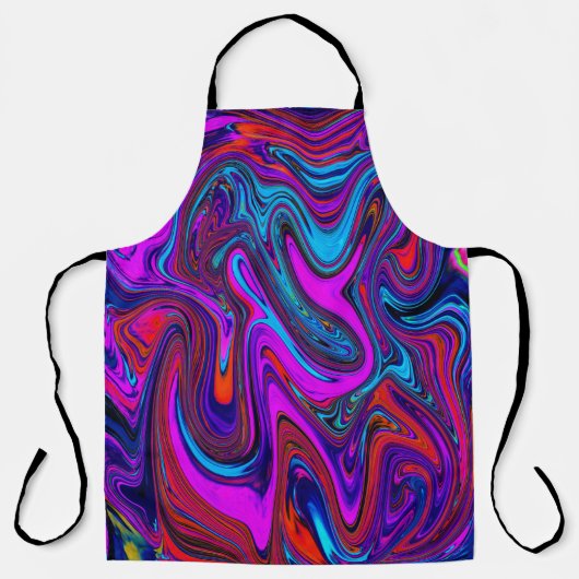 Marmorierte Magenta, Abstrakte Kunst in Blau und R Schürze (Vorderseite)