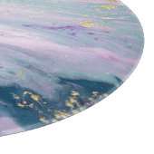 Marmorierte Pastellfarben, luxuriöser Hintergrund. Schneidebrett (Ecke)