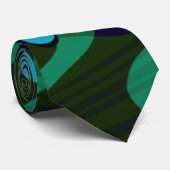 Marmorierte Retro Blue Green Dot Wave Krawatte (Gerollt)