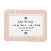 Marmorierte Rose Elegante Hochzeit Save the Date Magnet (Horizontal)