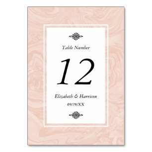 Marmorierte Rose Elegante Vintage-Hochzeitstisch-N Tischnummer