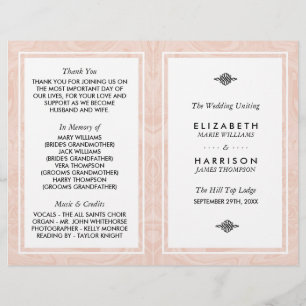 Marmorierte Rose Elegantes Hochzeitsprogramm für V
