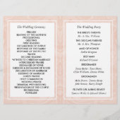 Marmorierte Rose Elegantes Hochzeitsprogramm für V (Rückseite)