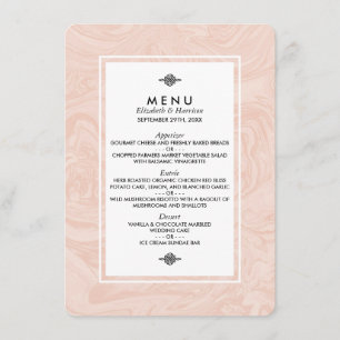 Marmorierte Rose Elegantes Vintage-Hochzeitsmenü Menükarte