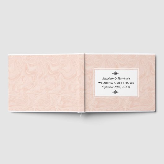 Marmorierte Rose Gästebuch (Voll)