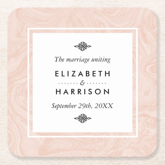 Marmorierte Rose Rechteckiger Pappuntersetzer (Vorderseite)