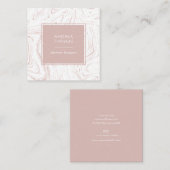 Marmorierte Rose Rosa Muster quadratische Visitenk Visitenkarte (Vorne/Hinten)