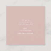 Marmorierte Rose Rosa Muster quadratische Visitenk Visitenkarte (Rückseite)