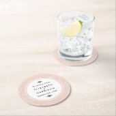 Marmorierte Rose Runder Pappuntersetzer (Vor Ort)