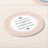 Marmorierte Rose Runder Pappuntersetzer (Angewinkelt)