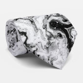 Marmorierte Schwarz-weiße Moderne Abstrakte Krawat Krawatte (Gerollt)