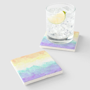 Marmorierte Swirly Boho Abstract Genderfaun Pride- Steinuntersetzer