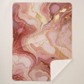 Marmorierte Terracotta und Gold Sherpa Blanket Sherpadecke (Vorderseite)