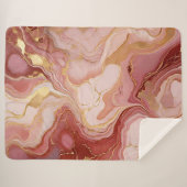 Marmorierte Terracotta und Gold Sherpa Blanket Sherpadecke (Vorderseite (Horizontal))