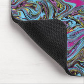 Marmorierte Wirbel aus schwarz-gelb-rosa blau Etc Mousepad (Ecke)