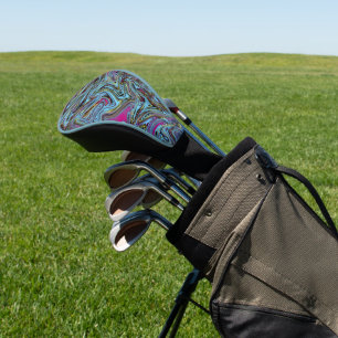 Marmorierte Wirbel Schwarz Gelb Rosa Blau Farbenfr Golf Headcover
