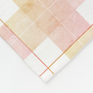 Marmorierter Champagner-Pfirsich-Rosa-Kariert Fleecedecke